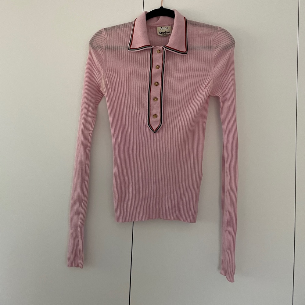 Acne studios pink polo sweater